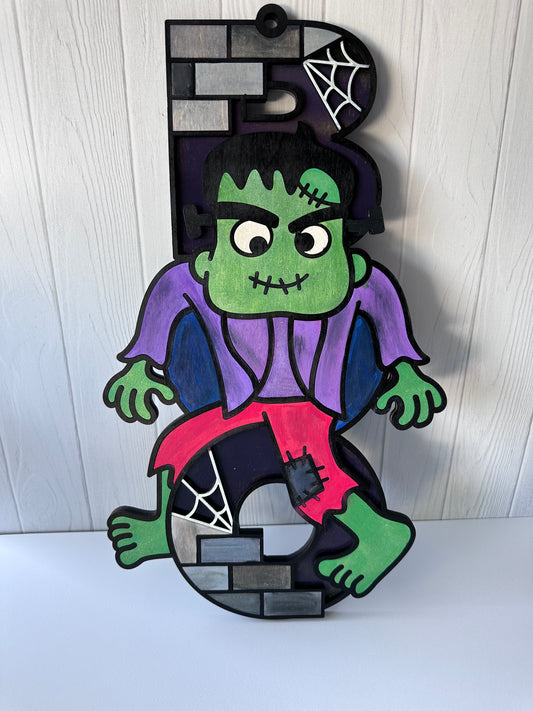 FRANKENSTEIN "BOO" Sign - Halloween