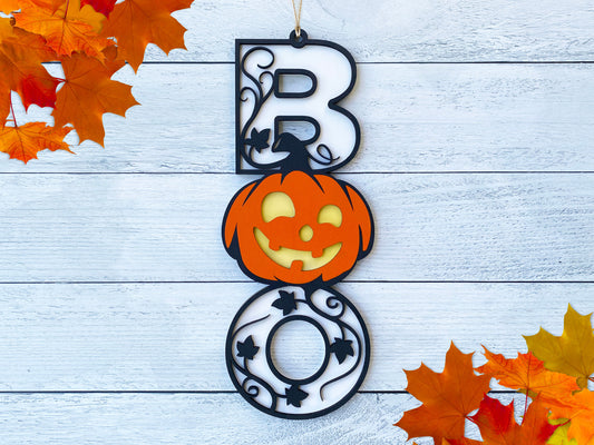 Boo Sign - Pumpkin- Halloween